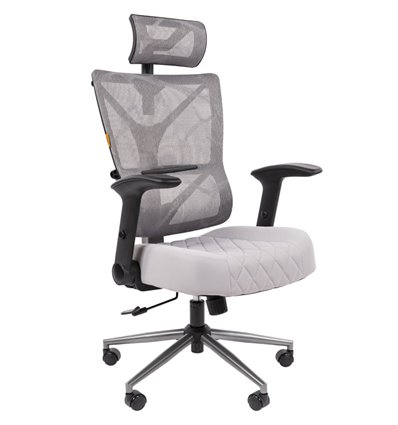 Кресло для руководителя CHAIRMAN CH566 сетка/ткань, серый